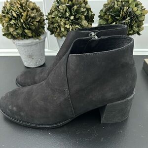 Eileen Fisher Womens Melrose Ankle Boots Block Heel Black Nubuck